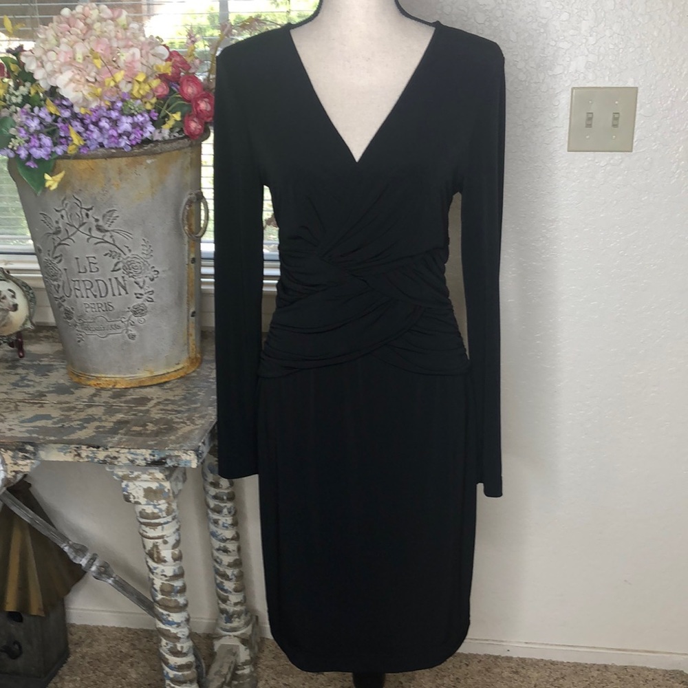 Calvin Klein Black Knit Fitted Sheath Dress
